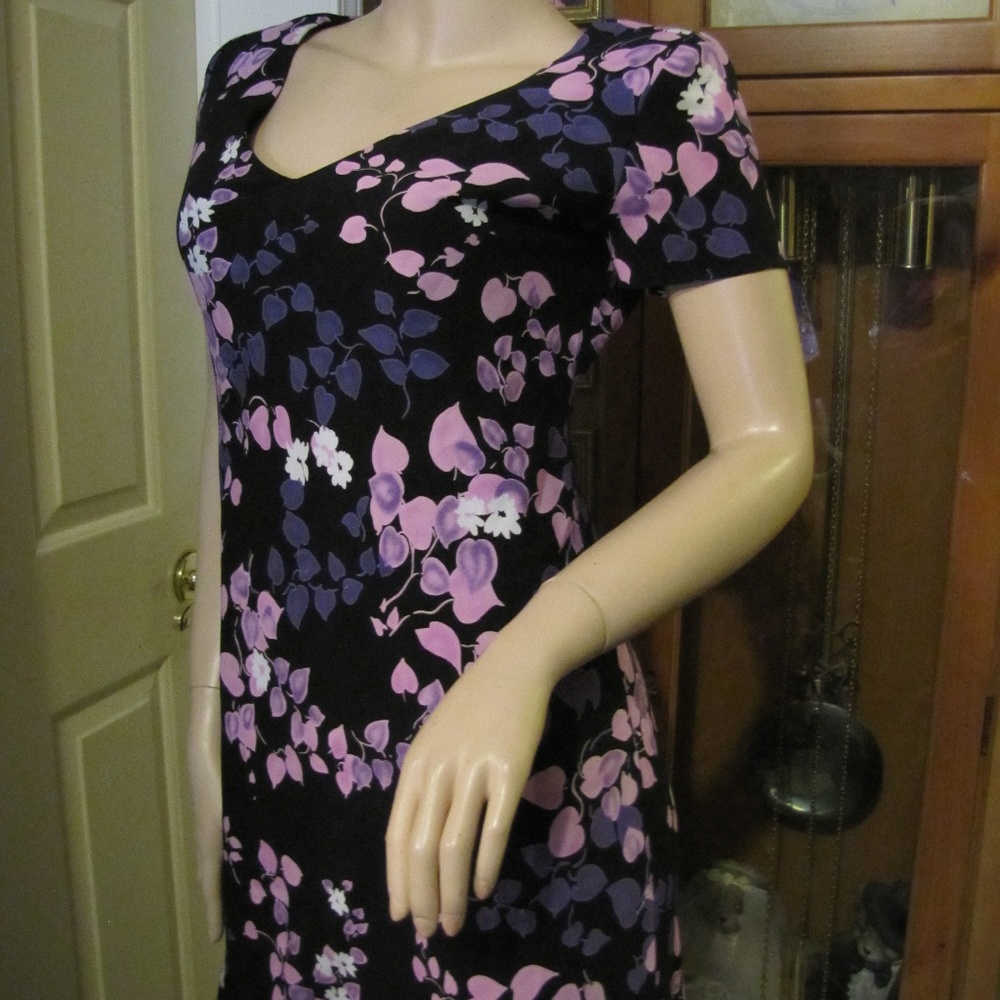 Positive Attitude Black & Purple Floral Dress 6